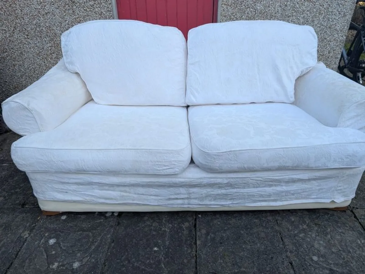 two cream sofa for sale - Image 1