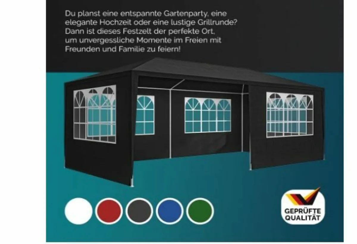 Gazebo 3 x 6 m UV Protection - Image 4