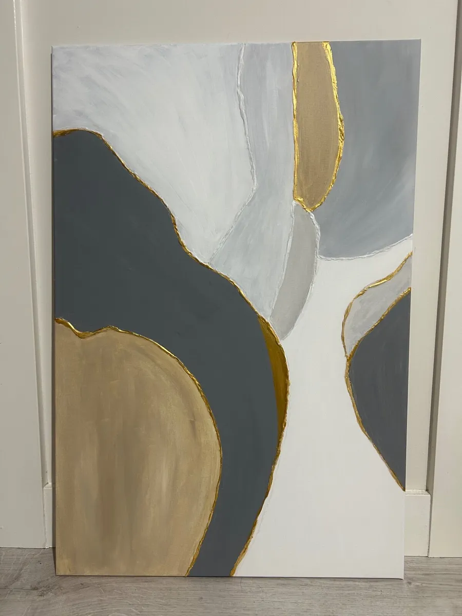 Large grey abstract painting