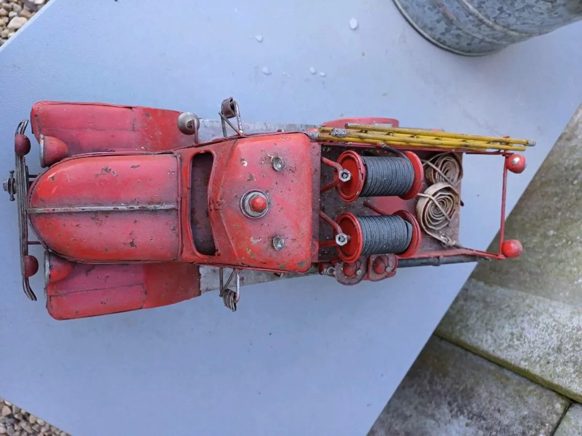 Vintage Metal Fire Truck - Image 4