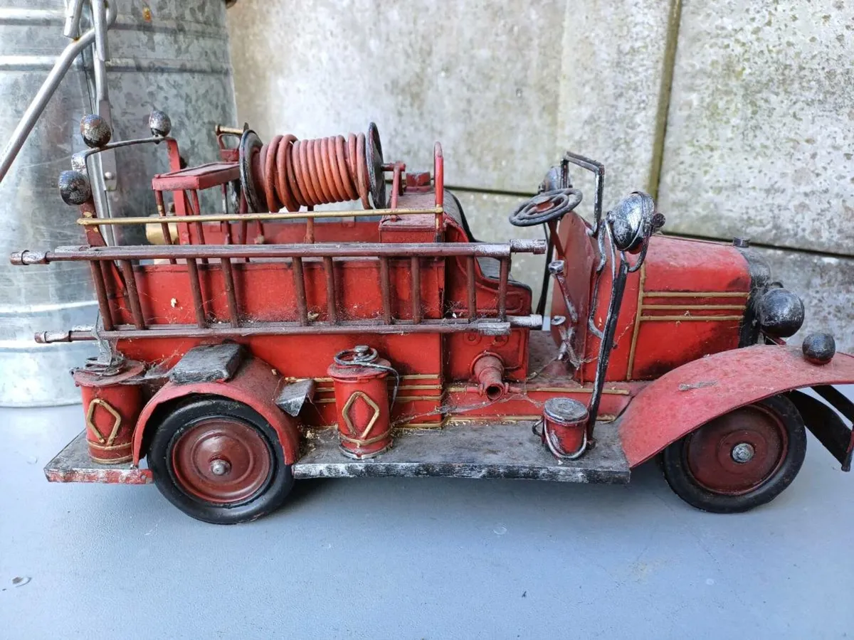 Vintage Collectible Metal Fire Truck - Image 2