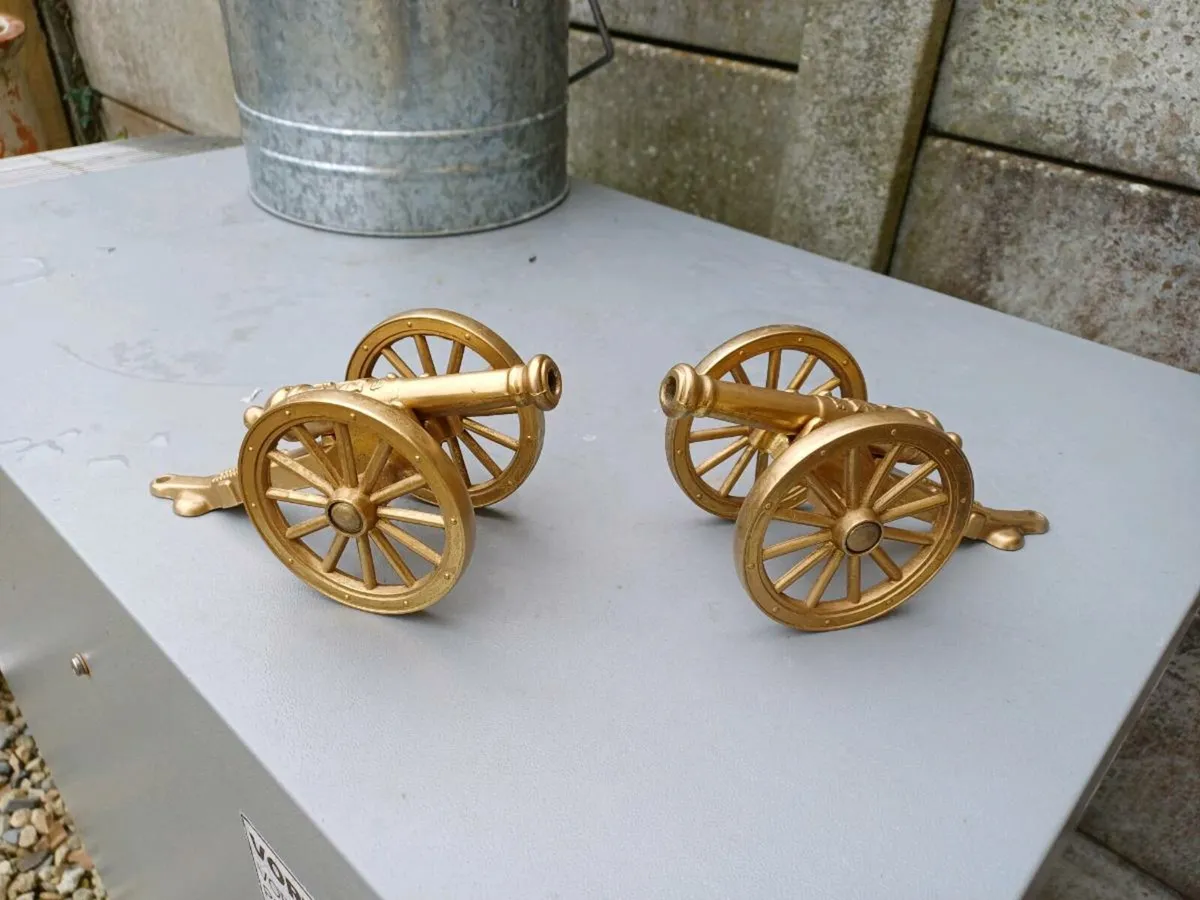 Vintage Brass Cannons - Image 1