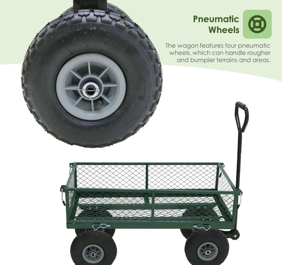 NEW Heavy Duty Metal Garden Cart Trolley - Image 2