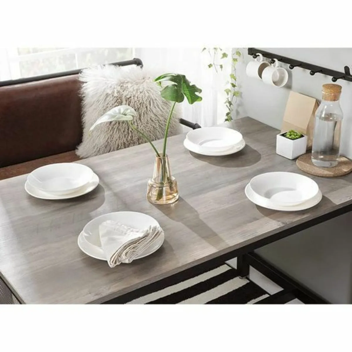 Bar table set, bar table with 2 bar stools, kitche - Image 3