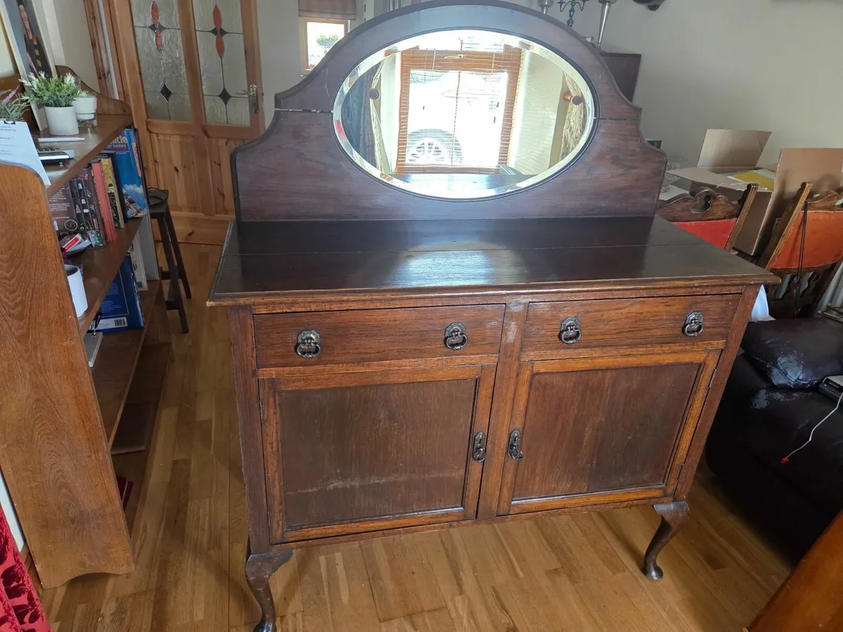 GOOD QUALITY EDWARDIAN MAHOGANY SIDEBOARD WITH OVA - Image 1