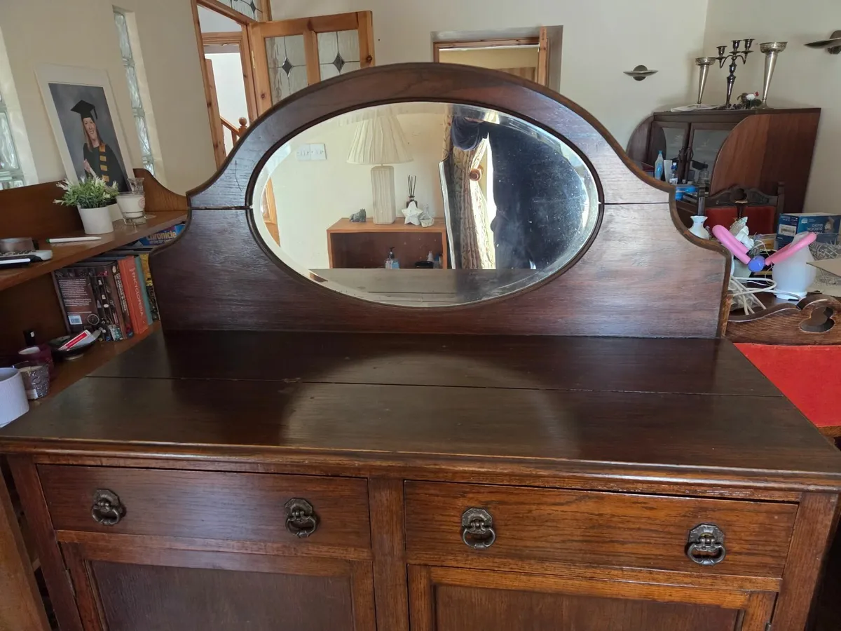 GOOD QUALITY EDWARDIAN MAHOGANY SIDEBOARD WITH OVA - Image 2