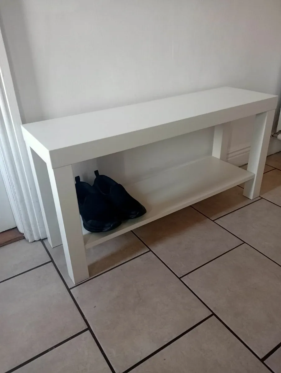 Multipurpose White TV Bench - 90 cm x 26 cm - Image 2