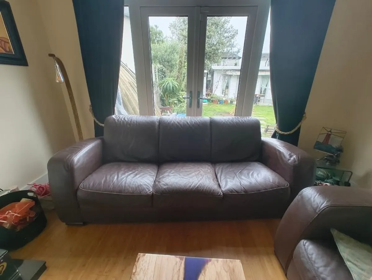 Two leather sofas for sale - Image 1
