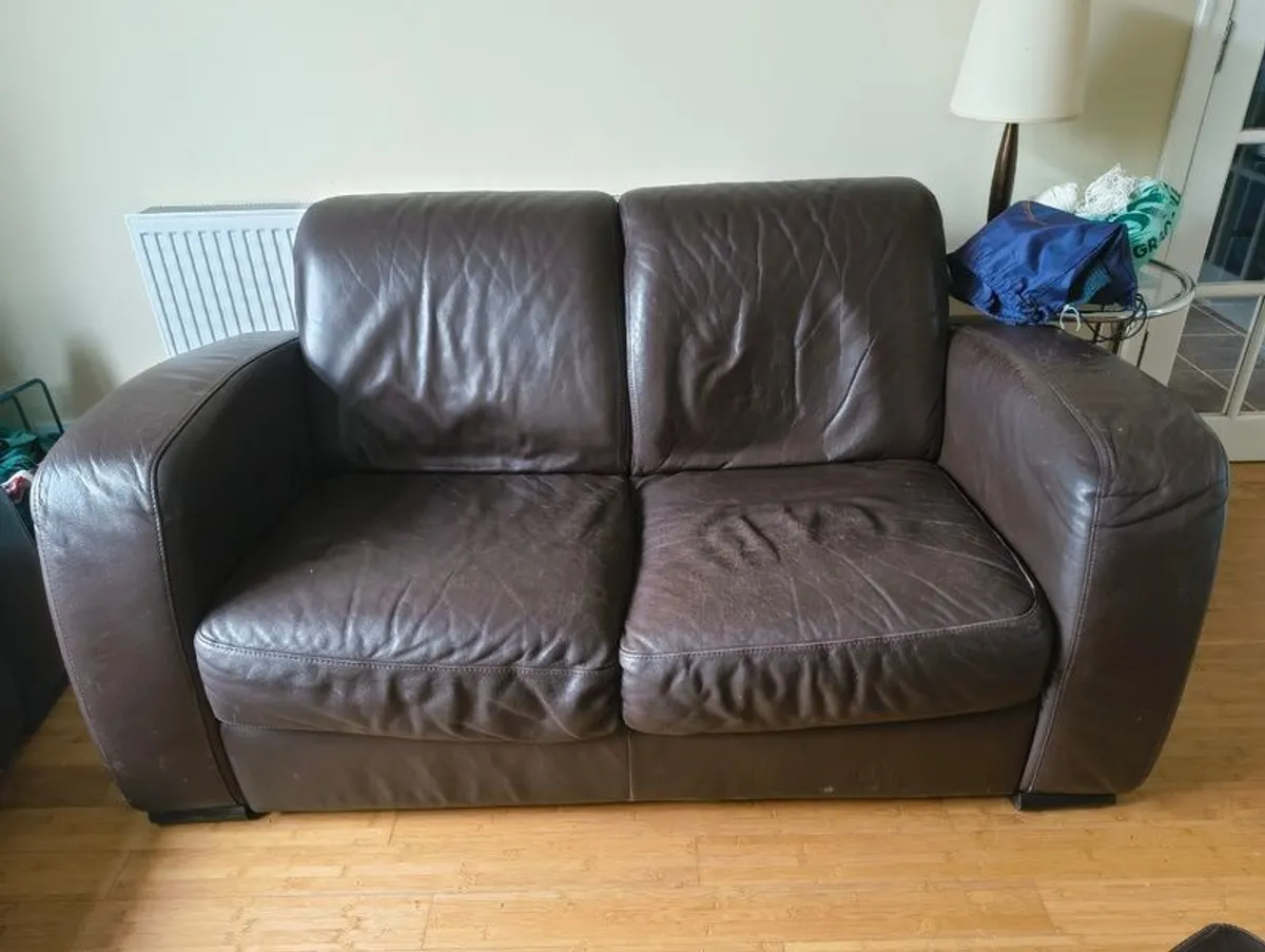 Two leather sofas for sale - Image 3