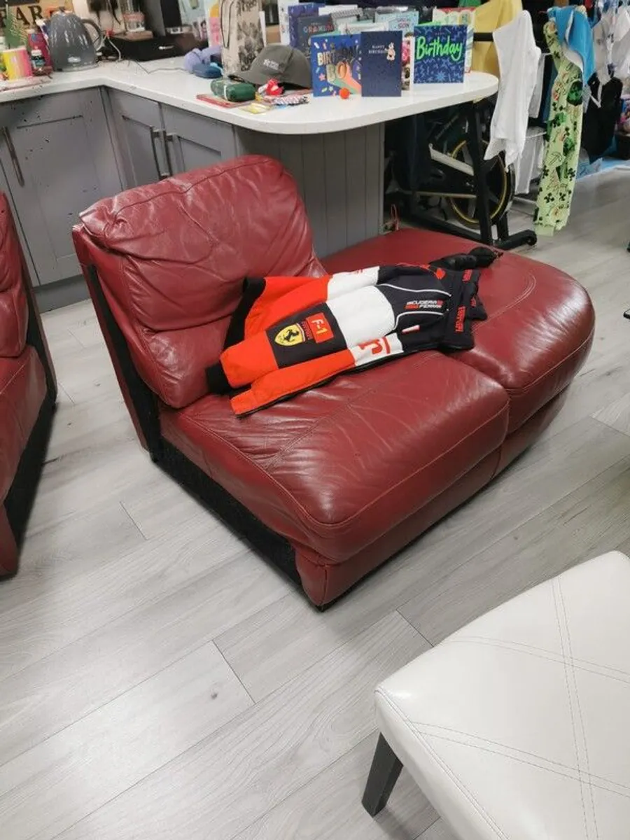Italian Leather Designer Sofa - Image 4