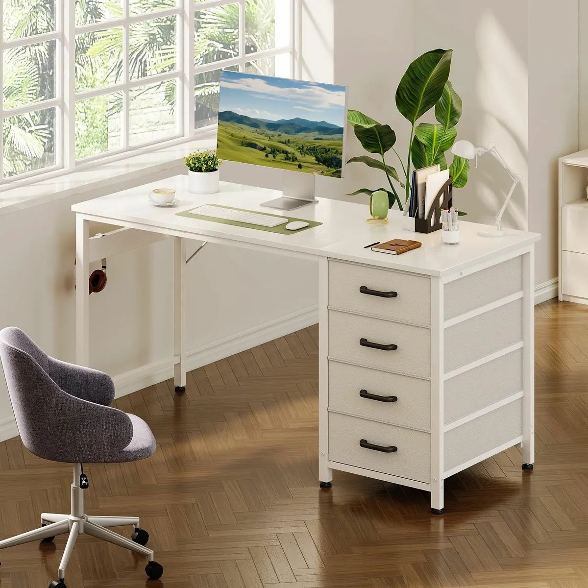 Computer Desk Drawers 120 x 48 cm Office Storage & - Image 2