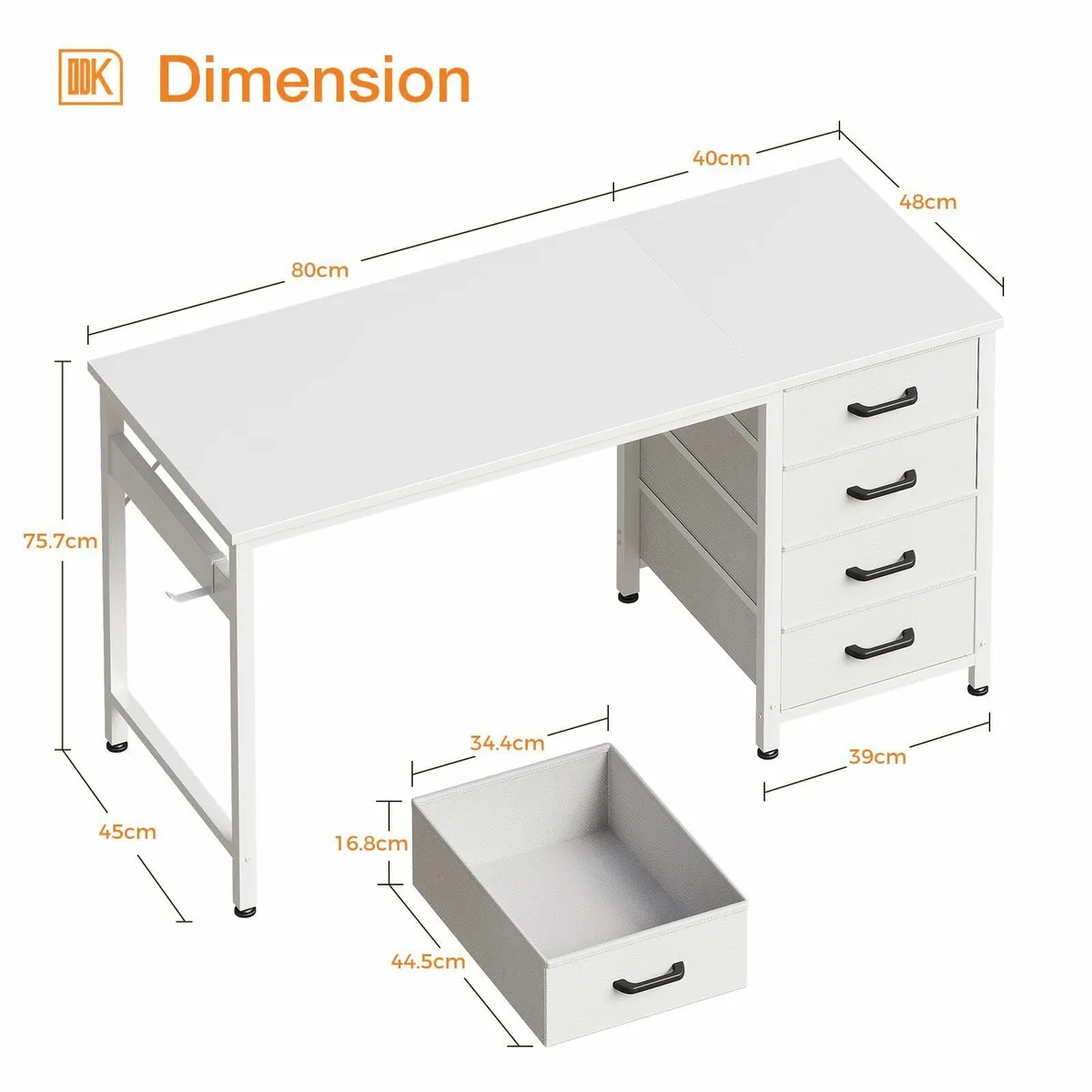 Computer Desk Drawers 120 x 48 cm Office Storage & - Image 3