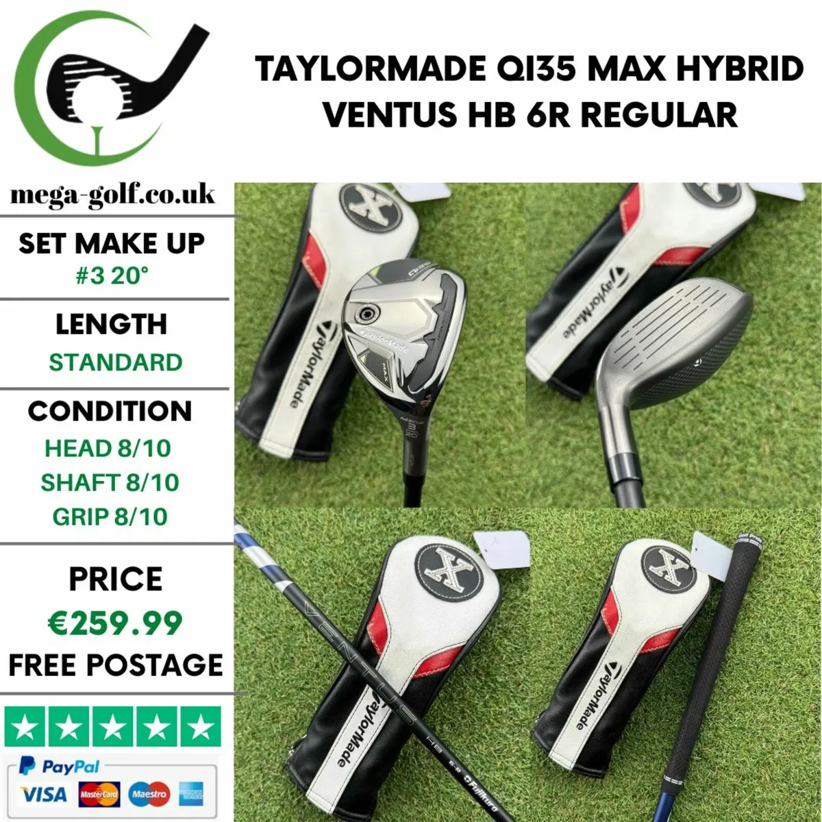 Taylormade Qi35 Max Hybrid / #3 20° / Regular - Image 1