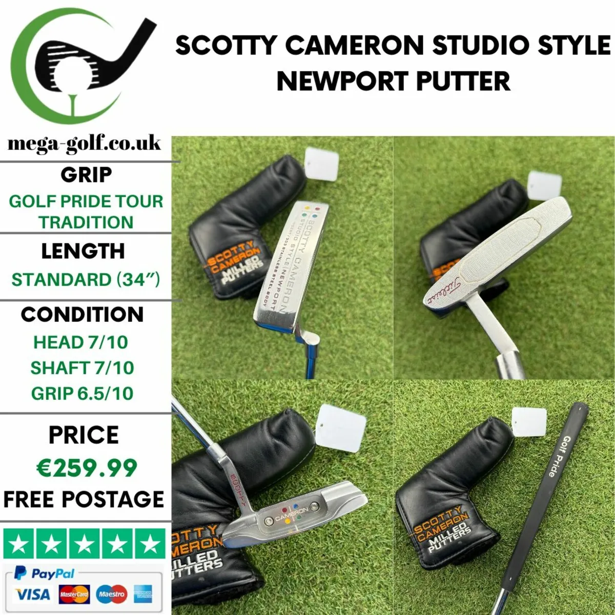 Scotty Cameron Studio Style Newport Putter / 34.5″ - Image 1
