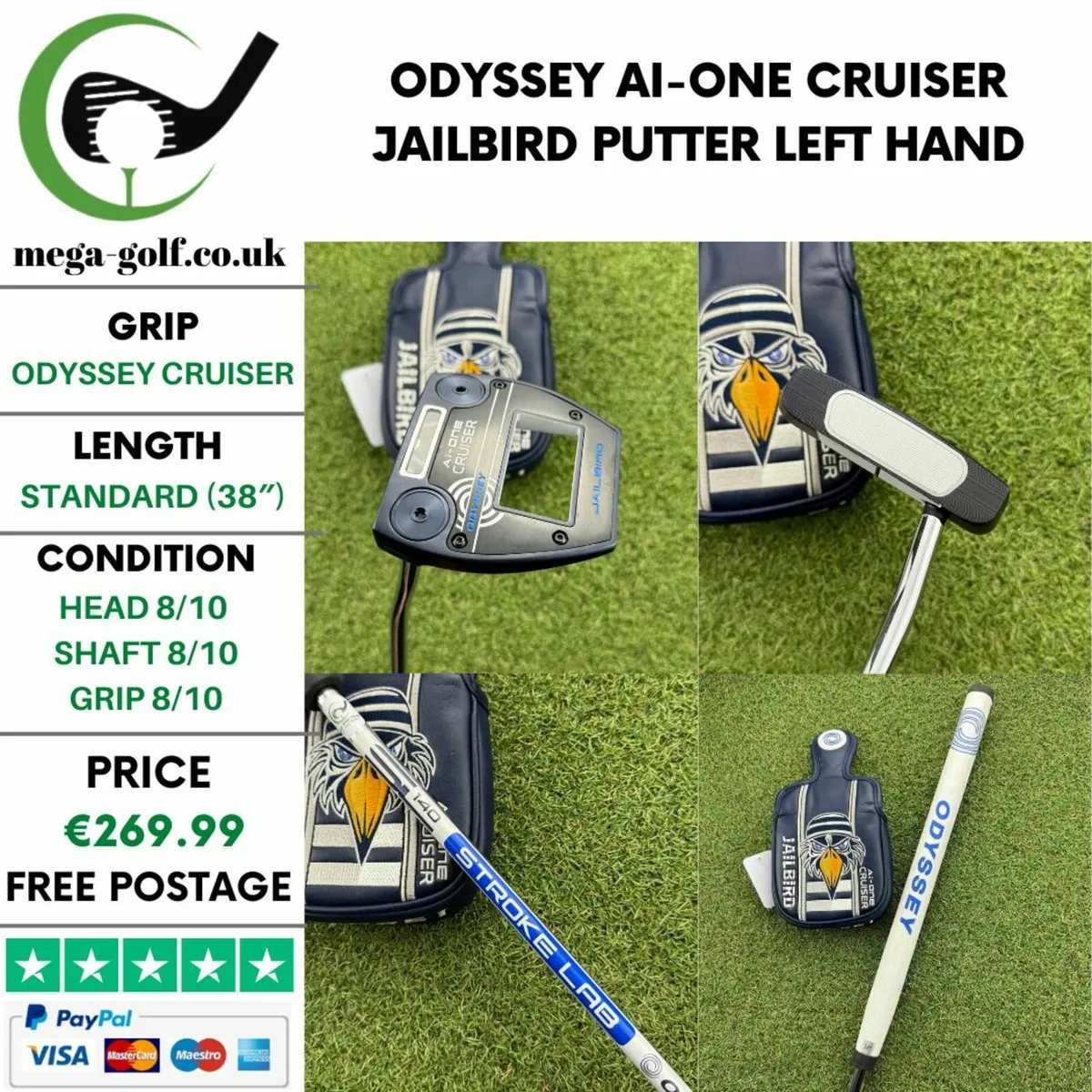 Odyssey Ai-One Cruiser Jailbird Putter / 38″ - Image 1