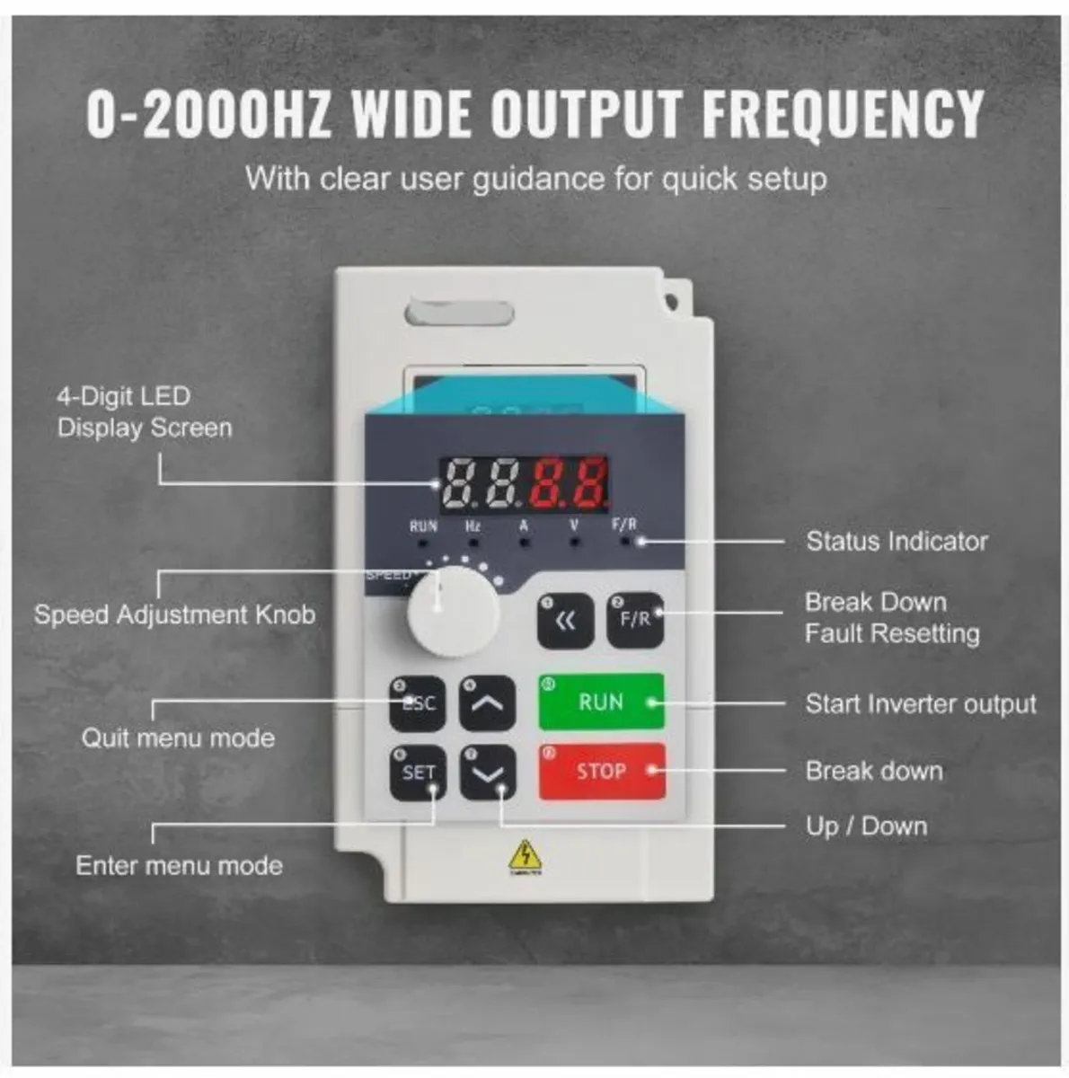 VFD 3HP, 2.2KW, 5A, 3 Phase AC 380V - Image 2