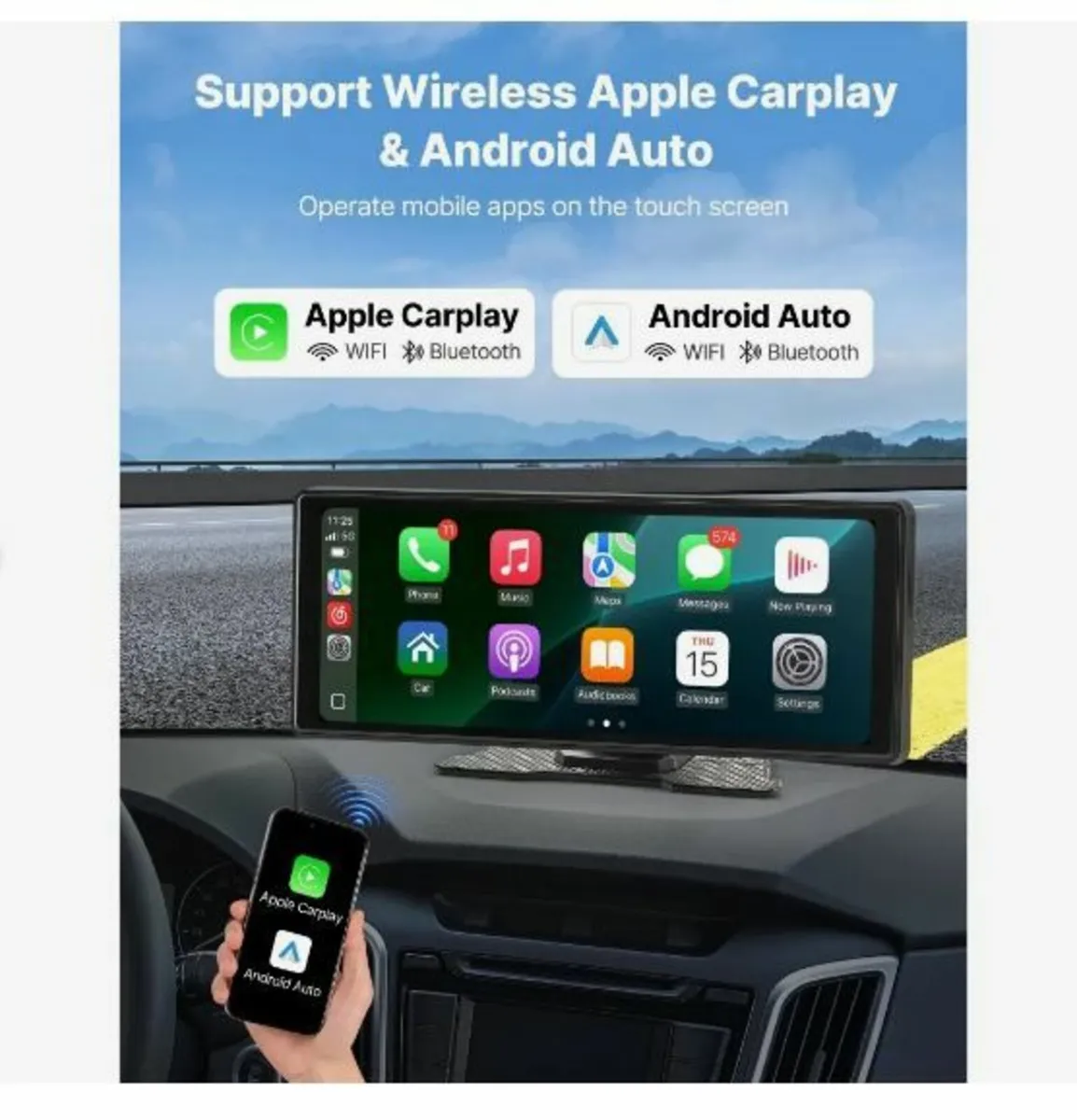 Wireless Car Stereo, 254 mm HD - Image 2