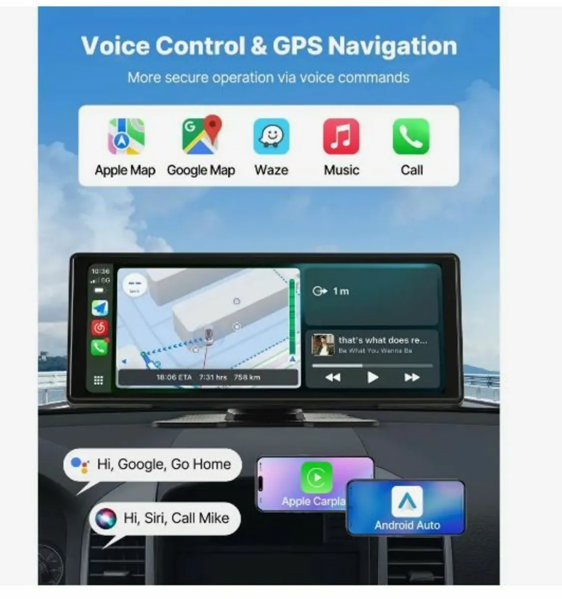Wireless Car Stereo, 254 mm HD - Image 3