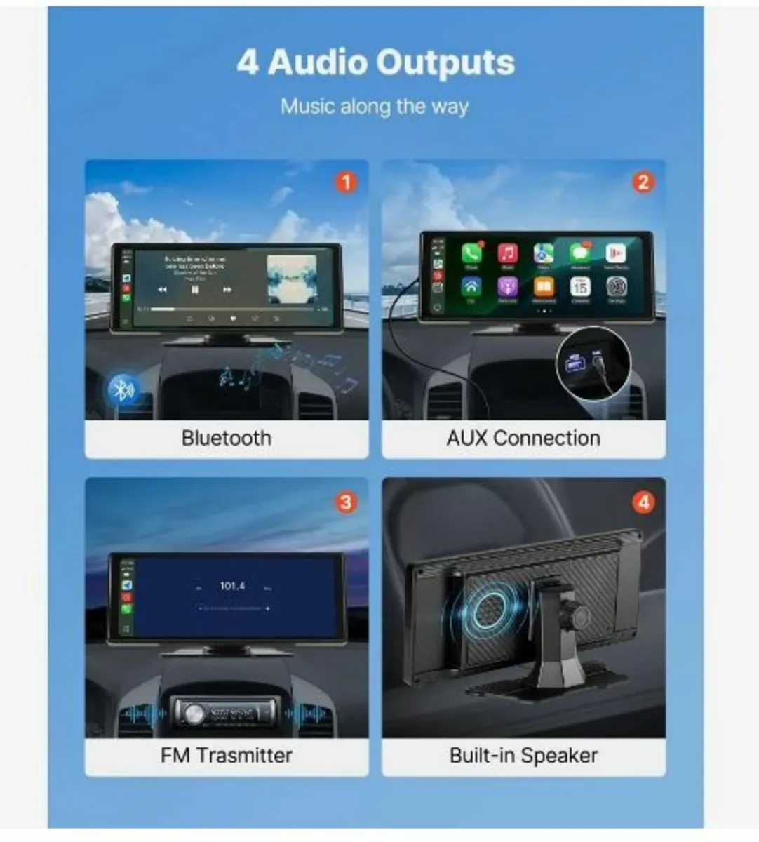 Wireless Car Stereo, 254 mm HD - Image 4