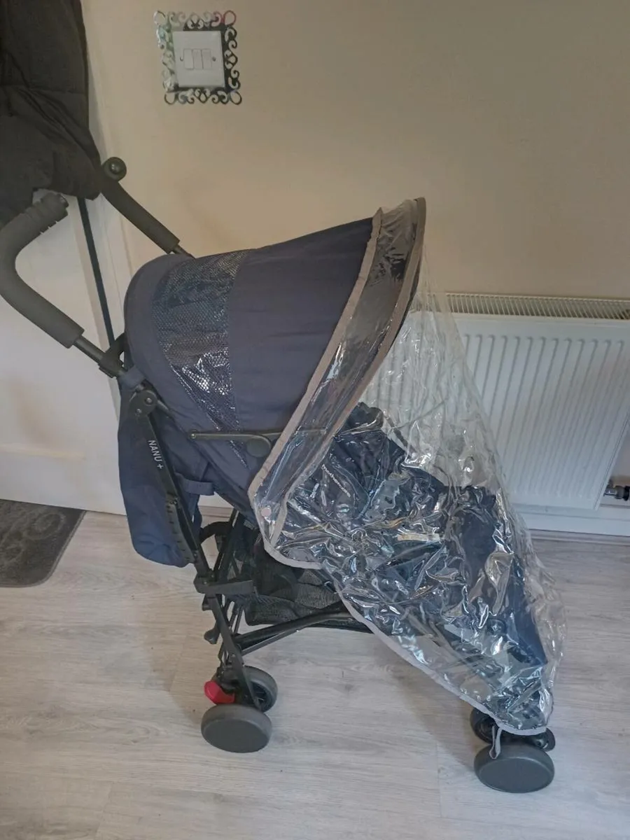 Mothercare baby's buggy with rain cover - Image 1
