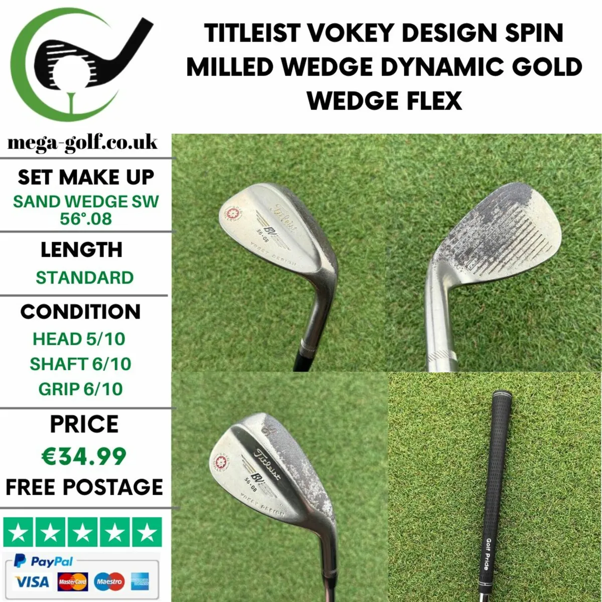 Titleist Vokey Design Spin Milled Wedge Sw 56°.08 - Image 1