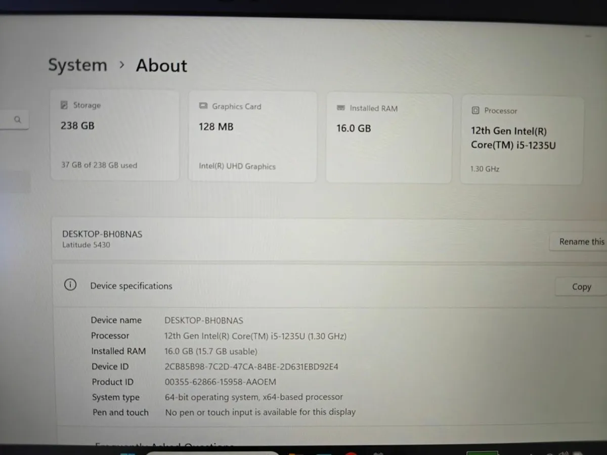 Dell Latitude 5430 Laptop | INTEL i5 | 16GB | 256G - Image 2