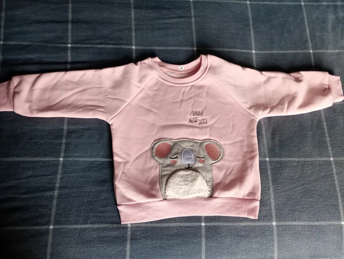 Girls Kids Fleece Jumper Top Winter 3y/o - Image 3