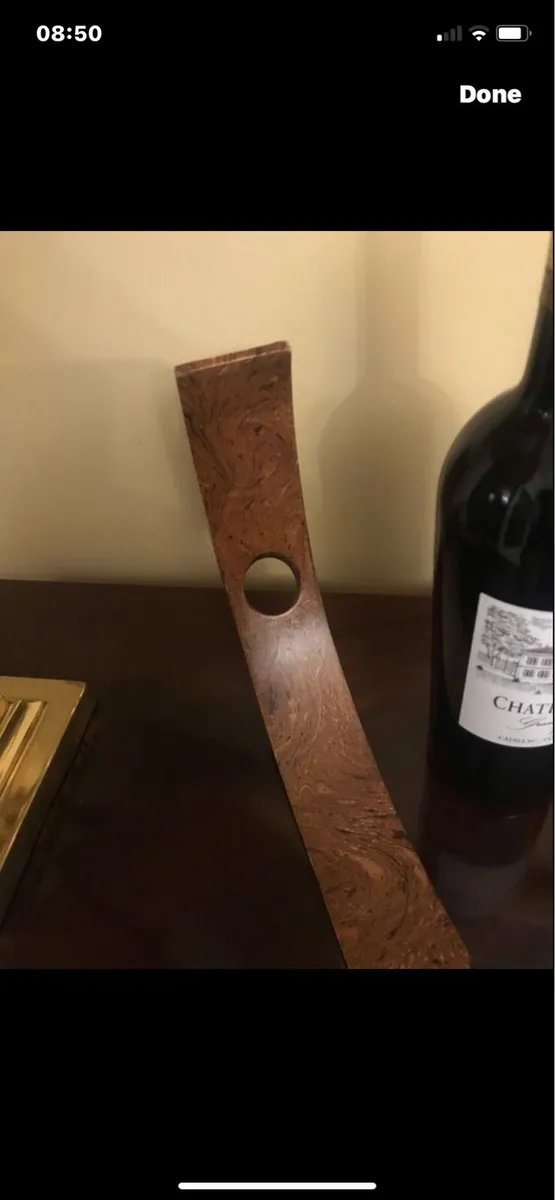 New Olive Wood Wine Bottle Stand - Image 1
