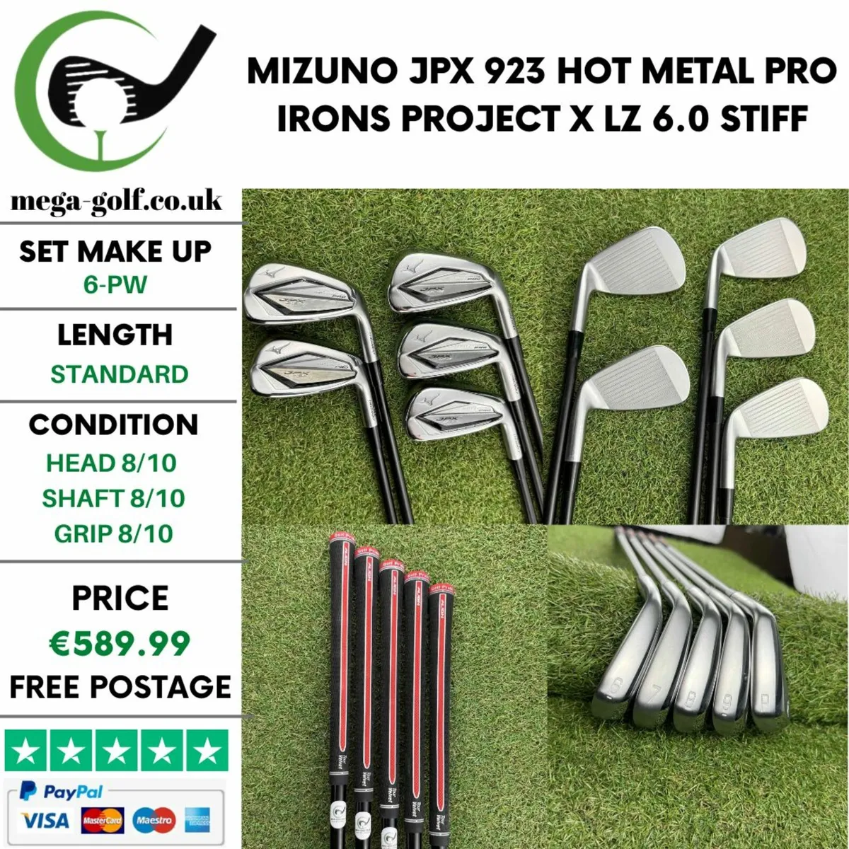 Mizuno JPX 923 Hot Metal Pro Irons / 6-Pw / Stiff - Image 1