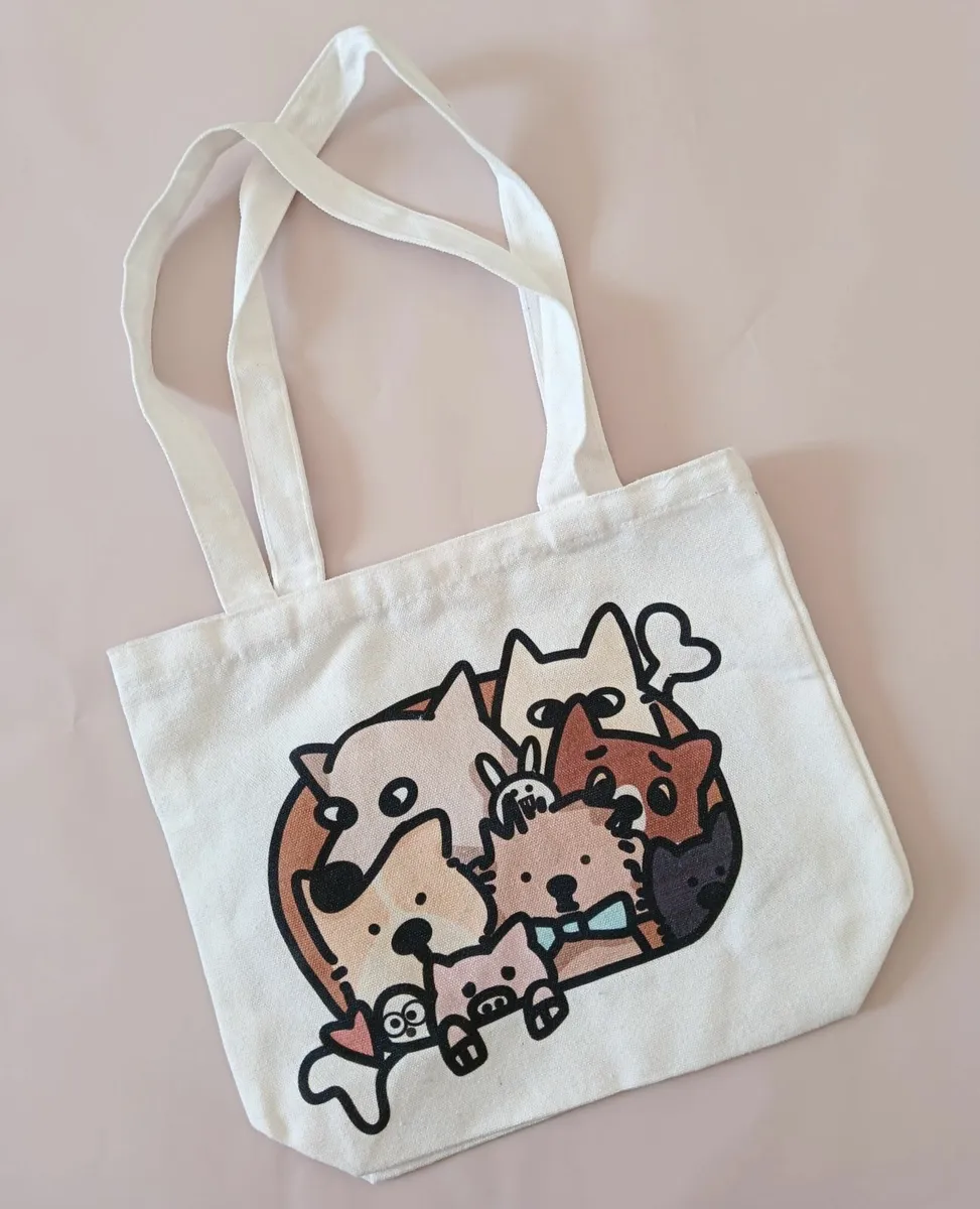 Lunchbox canvas tote bag with prints - Image 2