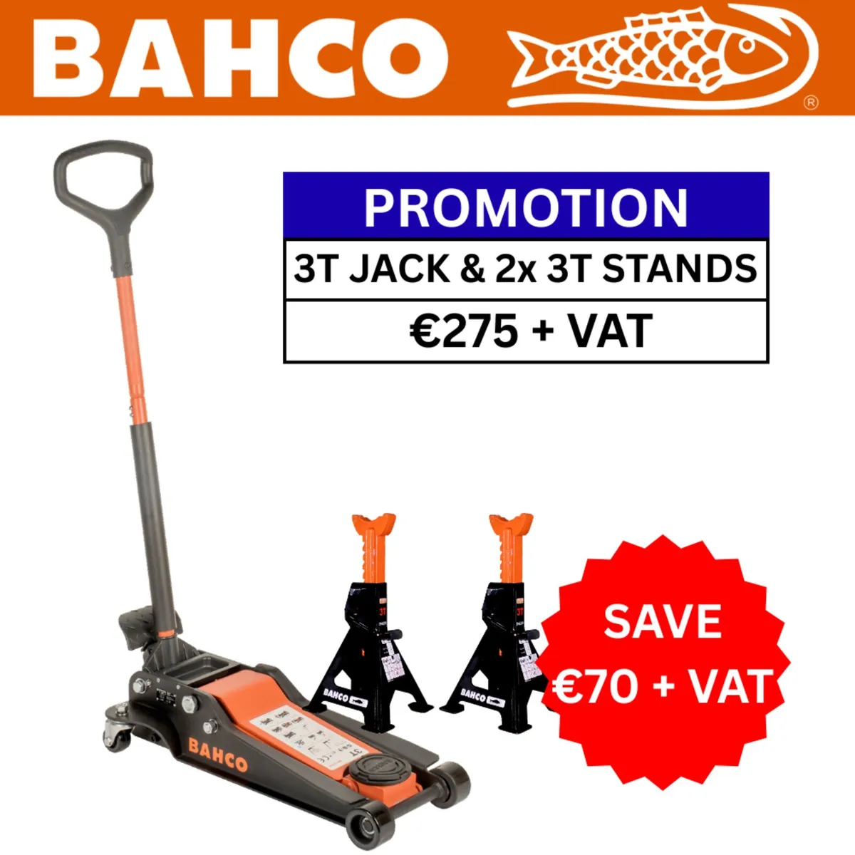 Bahco 3T Jack & 2x 3T Stands Bundle - Image 1