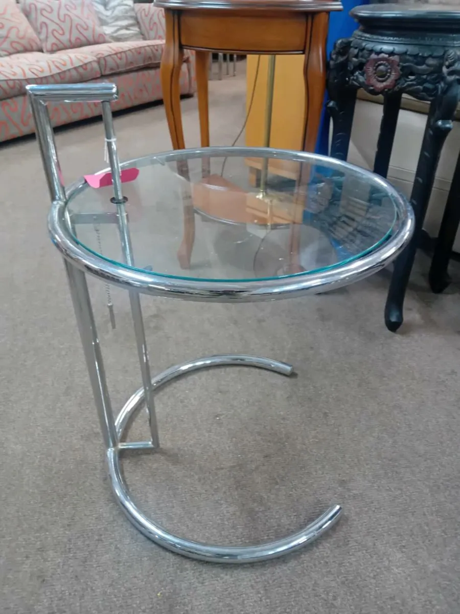 Eileen Grey Adjustable Chrome Side Table - Image 1