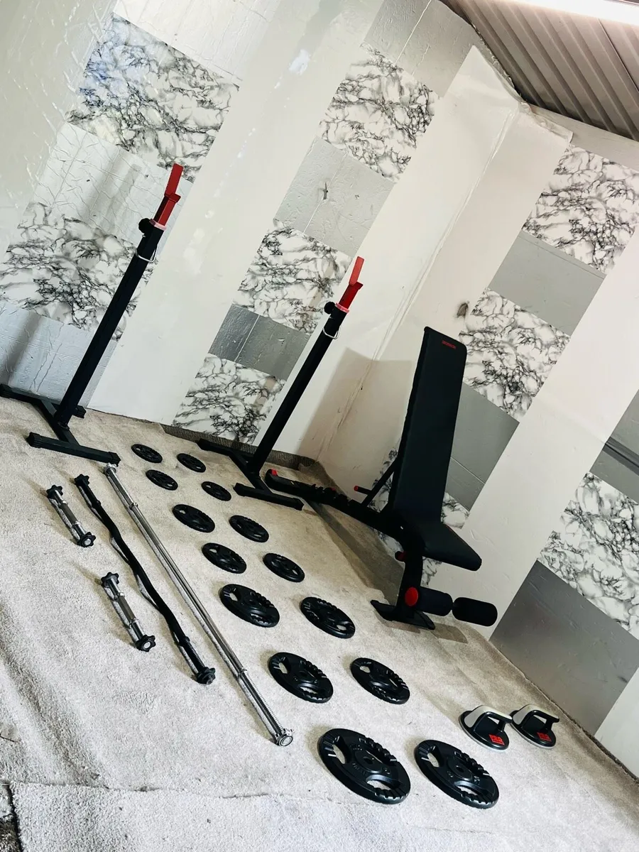 CAST IRON TRI-GRIP WEIGHTS RACK BARBELL BENCH ++ - Image 4