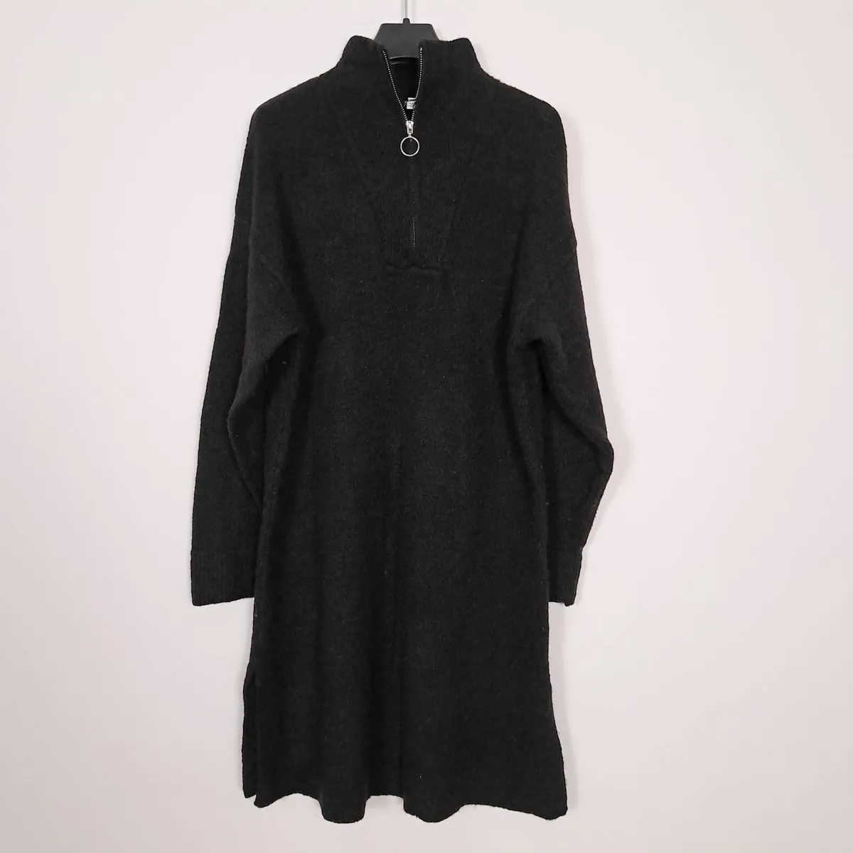 b.young Black Half Zip Knit Dress Wool Size M - Image 1