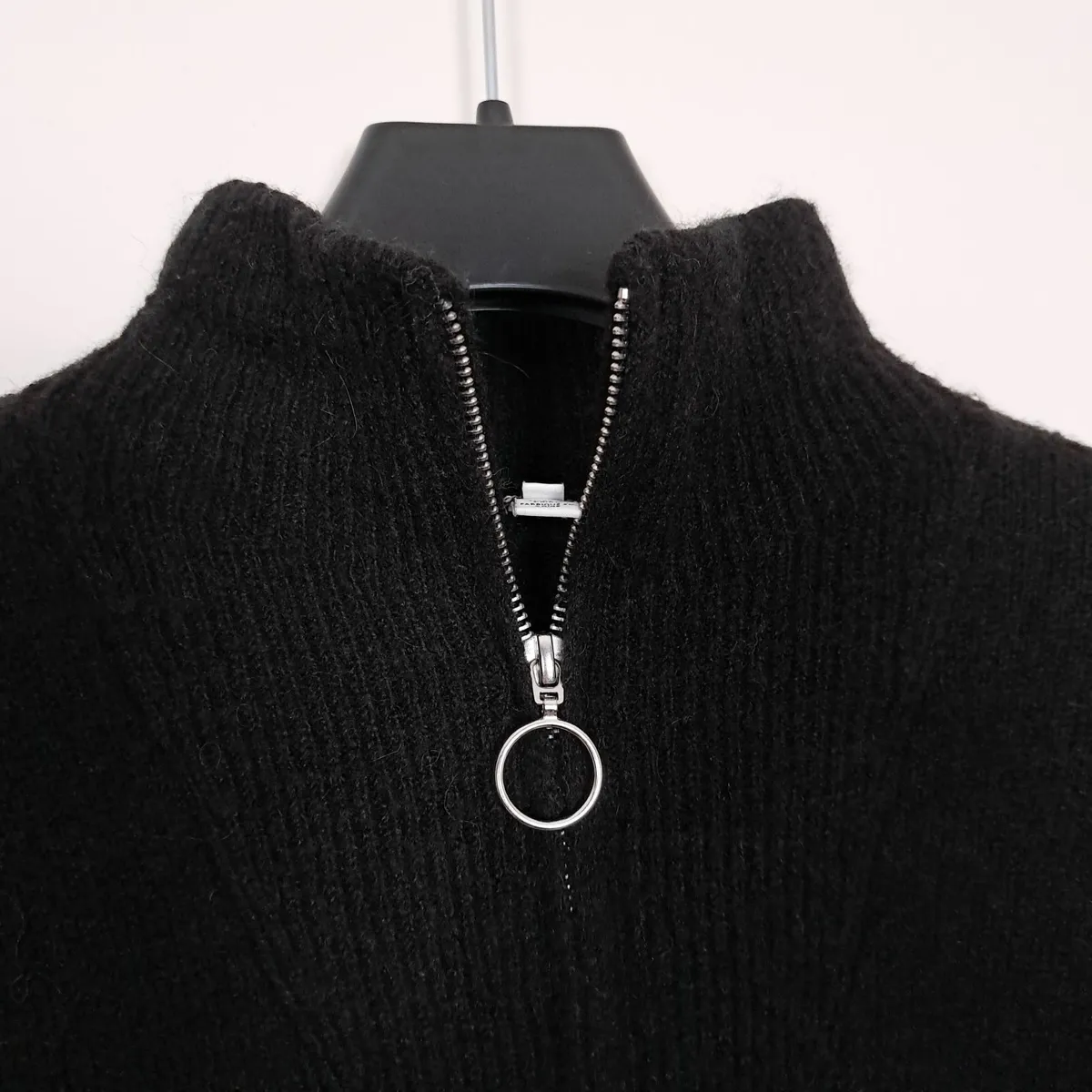 b.young Black Half Zip Knit Dress Wool Size M - Image 3