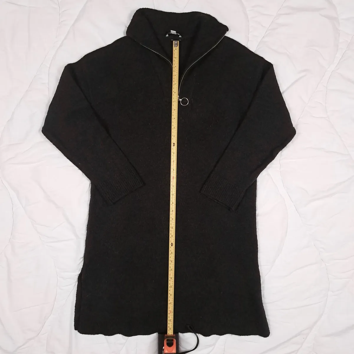 b.young Black Half Zip Knit Dress Wool Size M - Image 4