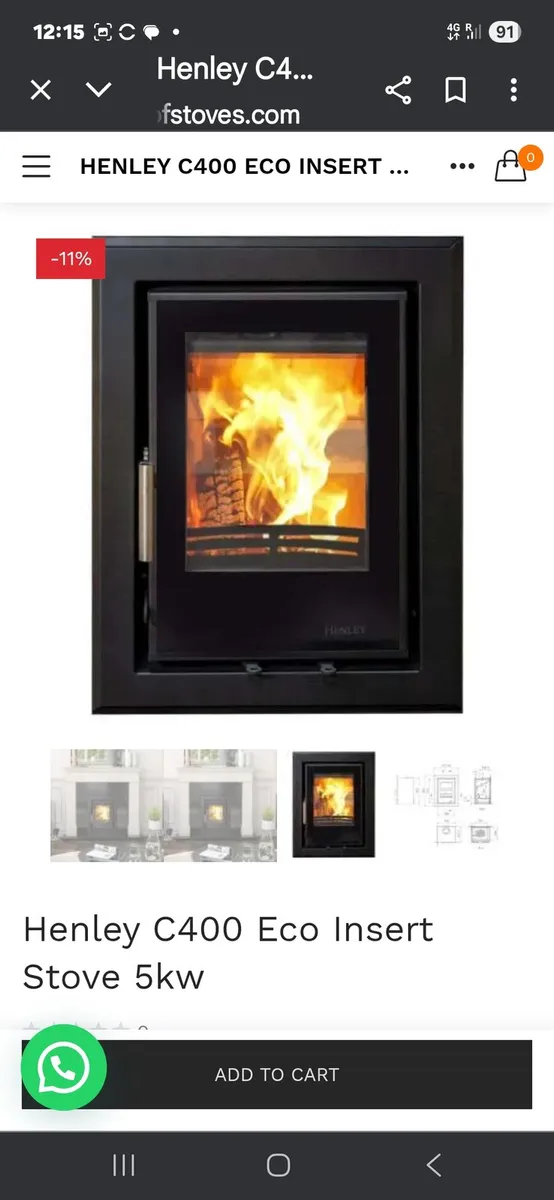 Henley eco c 400 insert stove - Image 2