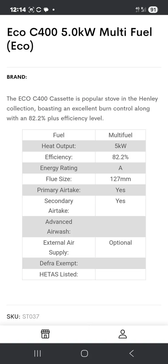 Henley eco c 400 insert stove - Image 3
