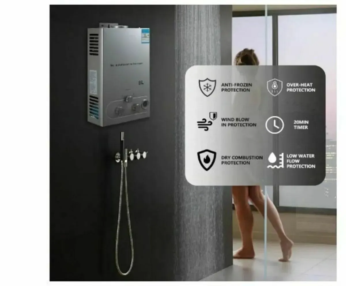 Gas Water Heater 8L – Caravan Instant Hot Shower - Image 3