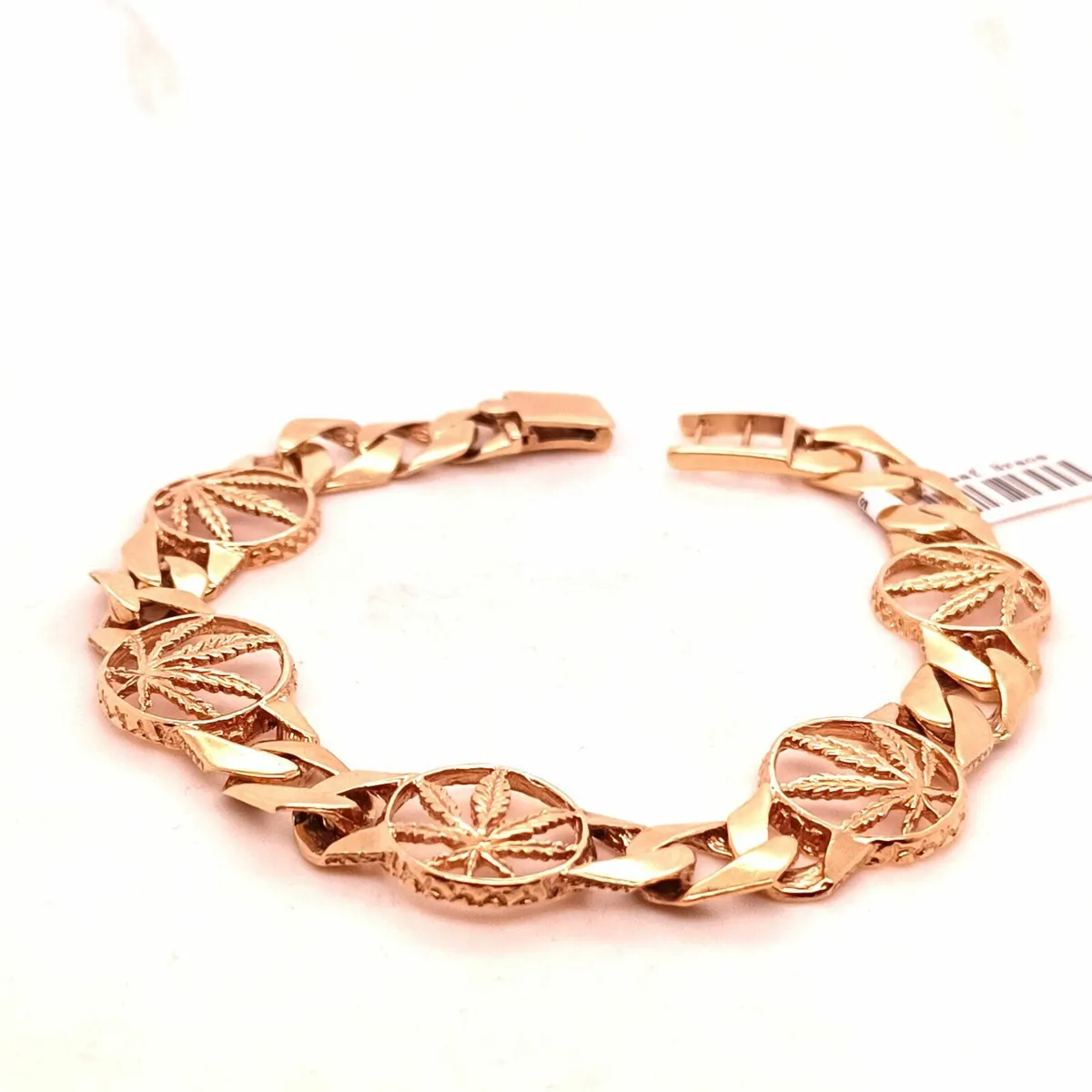 9k Gold Cannabis Leaf Bracelet - Image 1