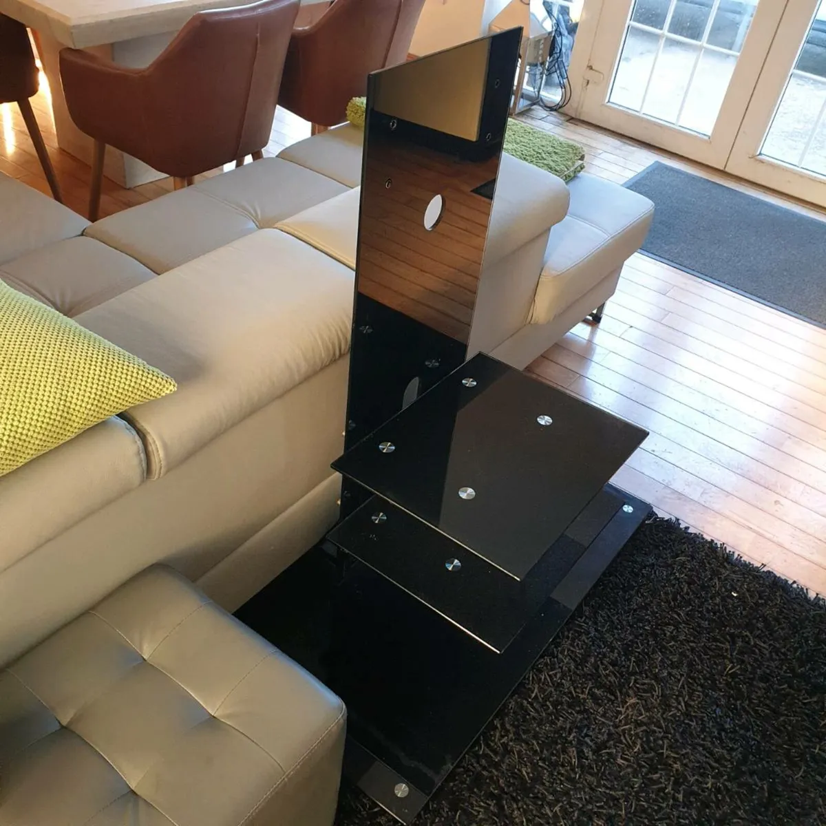 Black glass TV stand - Image 2