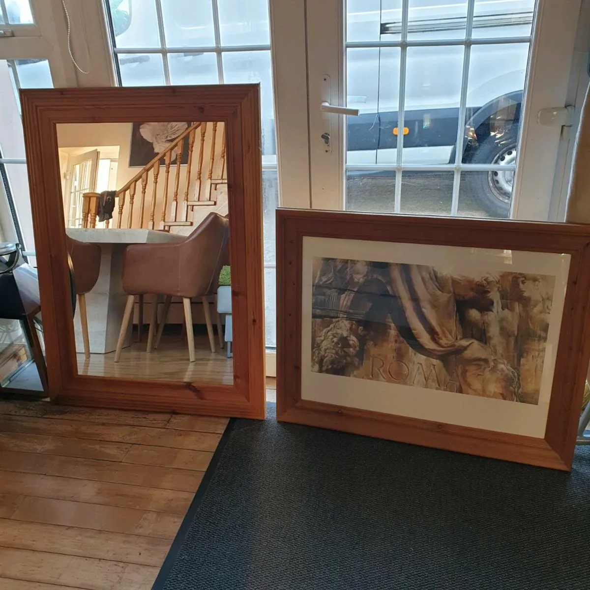 Pine Mirror and matching picture frame - Image 1