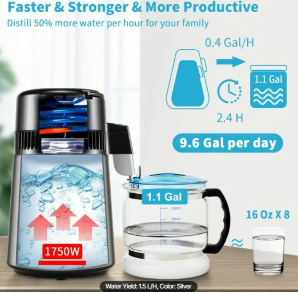 4L Water Distiller 1.5L/H Distilled Water Maker - Image 2