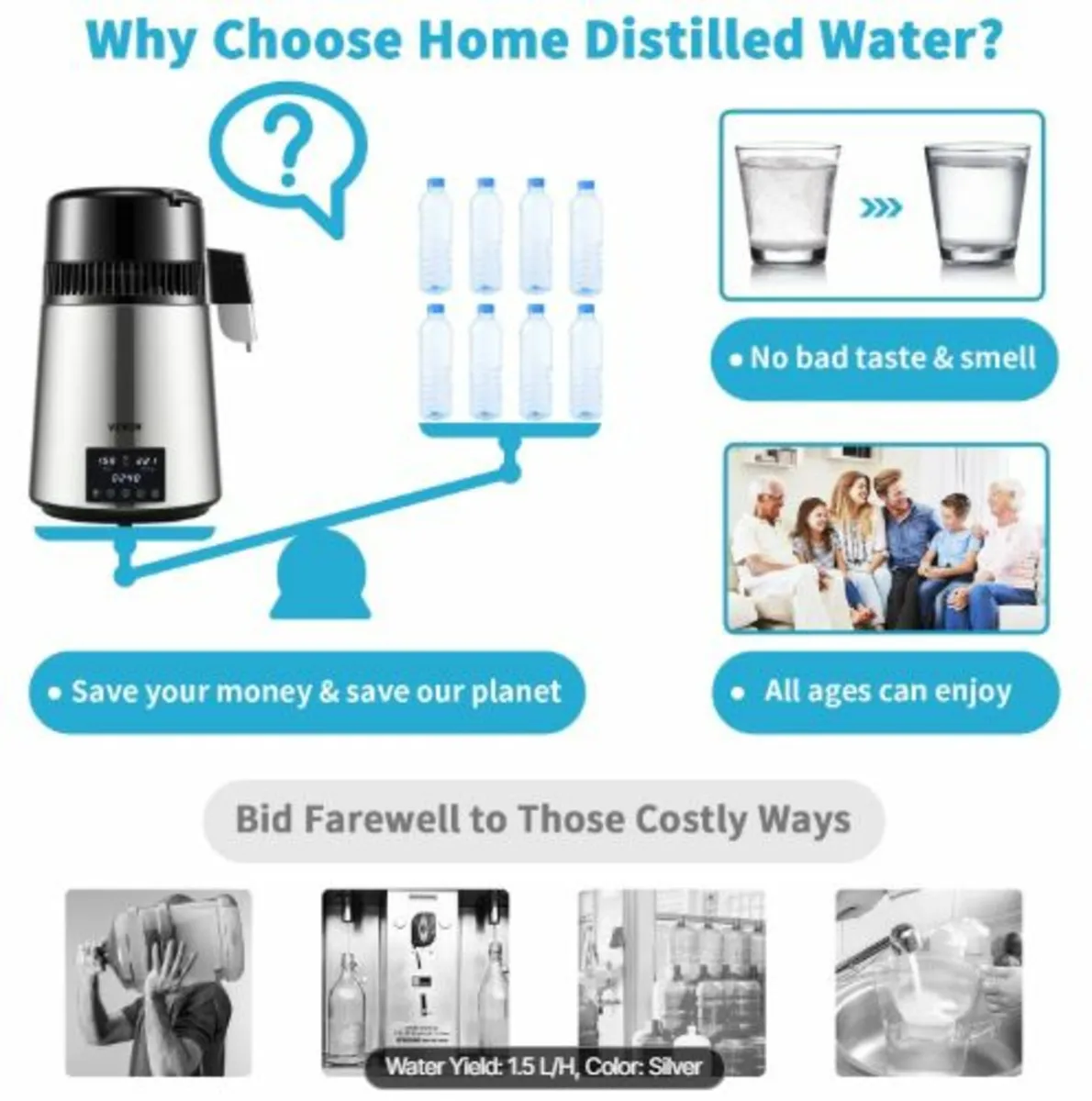 4L Water Distiller 1.5L/H Distilled Water Maker - Image 3