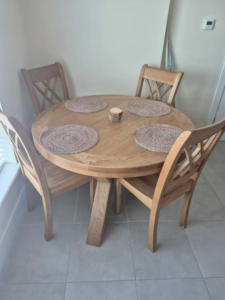 Solid Wood Table and Chairs - Image 1