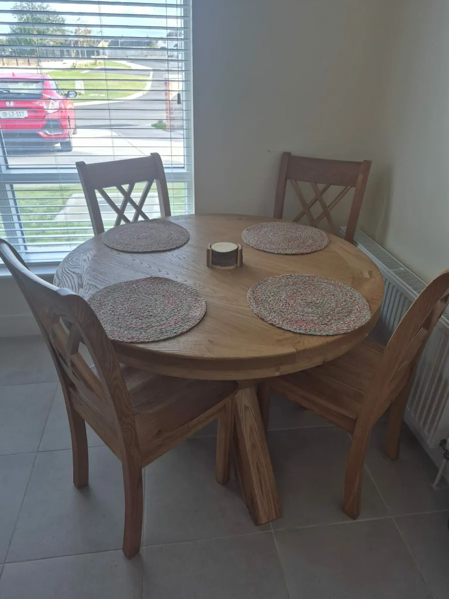 Solid Wood Table and Chairs - Image 3