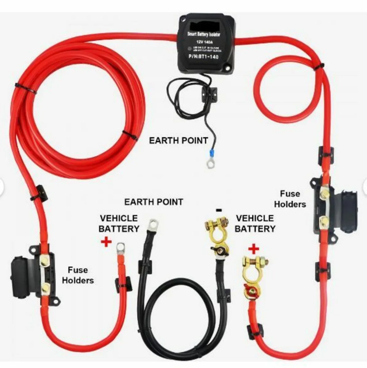 Split Charge Relay Kit, 4mtr 12V - Image 1