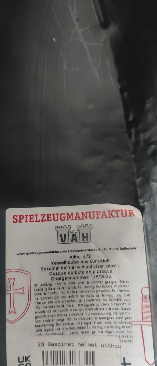 spielzeugmanufaktur bascinet helmet new - Image 3