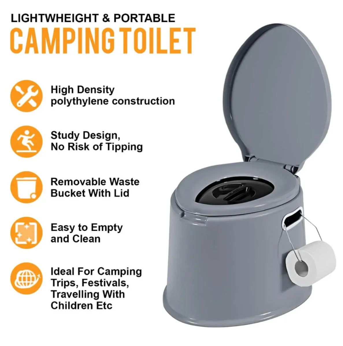 6 Litre Portable Camping Toilet Adult Size - Image 1