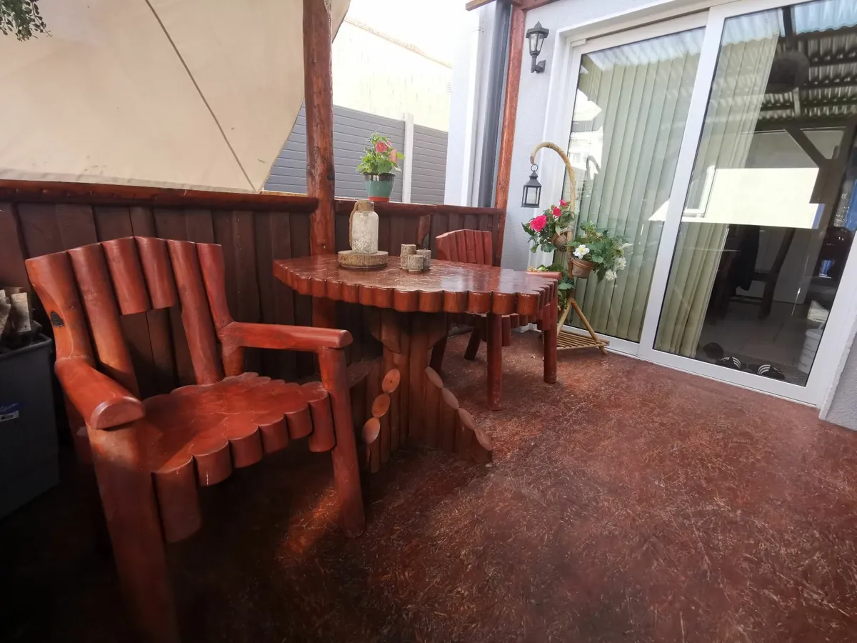 Table and two wooden chairs for the terrace+box - Image 3